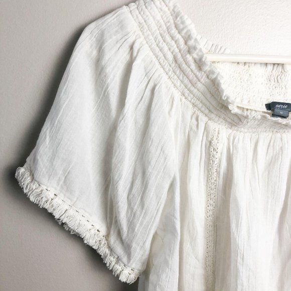 Aerie Smocked Cropped Blouse - Picture 2 of 5